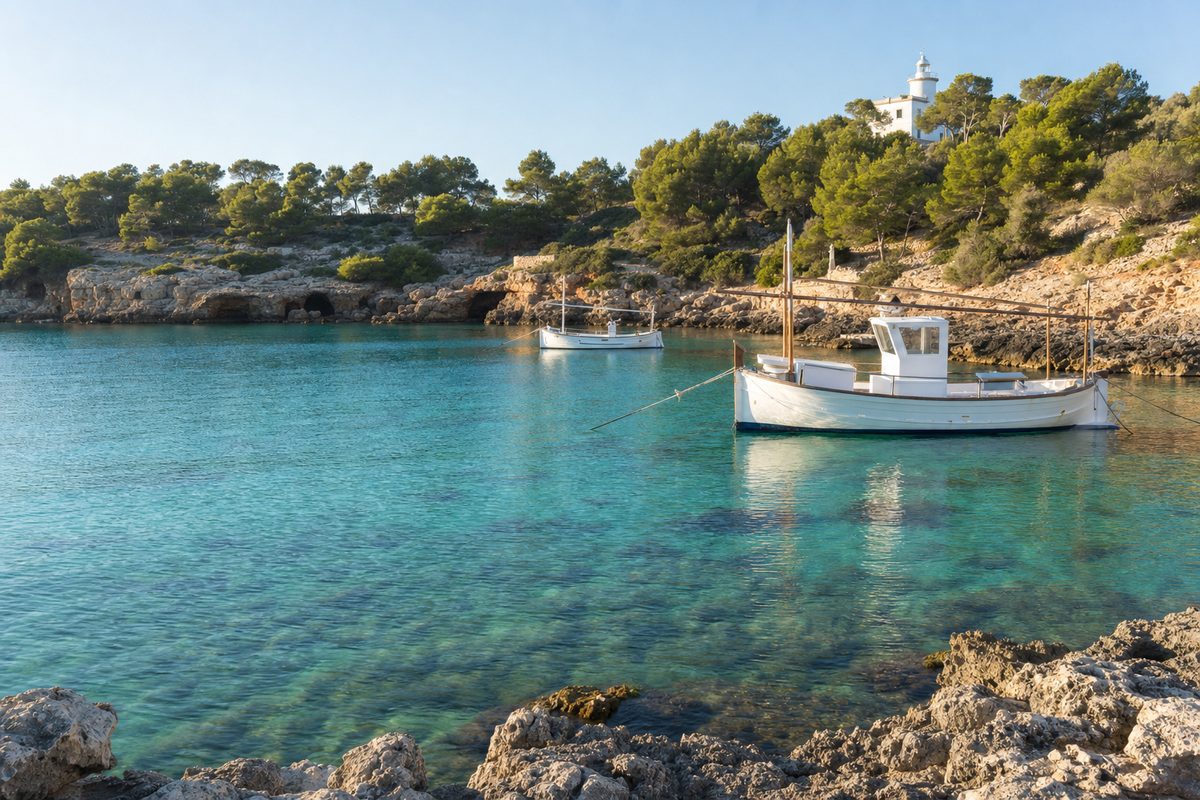 Portocolom · ca. 20 Min. ab Hafen · ruhige Naturbucht